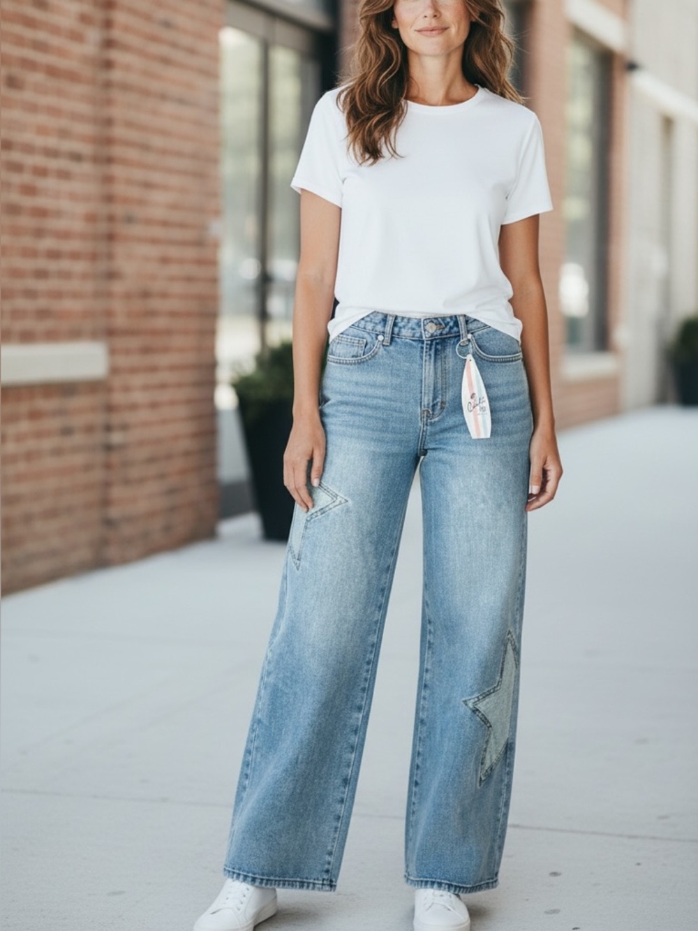 Cali 1850 Wide Leg Star Accent Jeans size 3